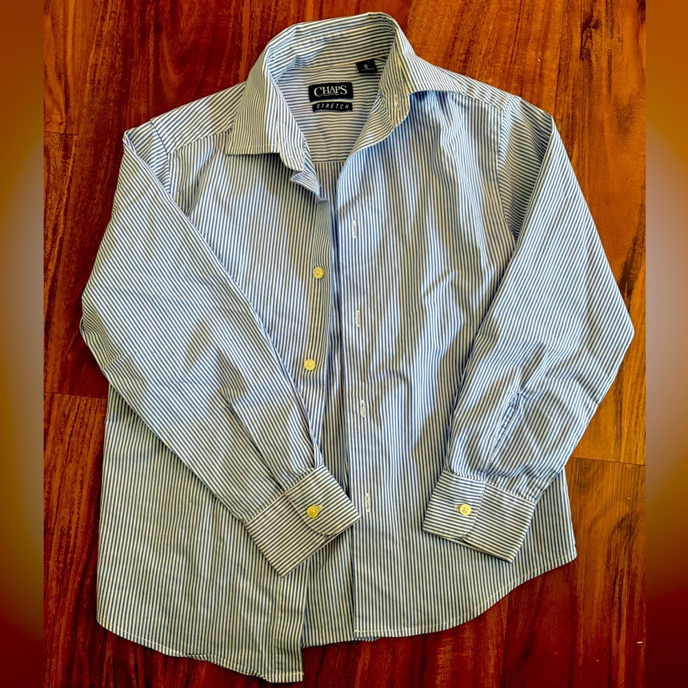 Chaps Blue and White Striped Kids Shirt